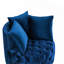 Chaise d'appoint rembourrée et capitonnée, bleu marine