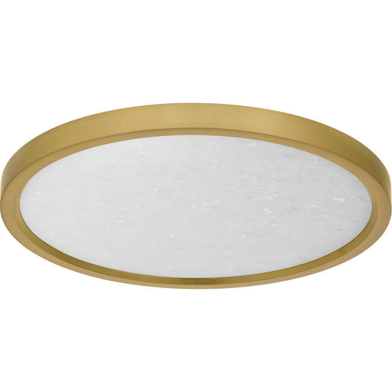 Plafonnier encastré à DEL avec interrupteur, H 1 po x l 15 po x P 15 po, Or brossé