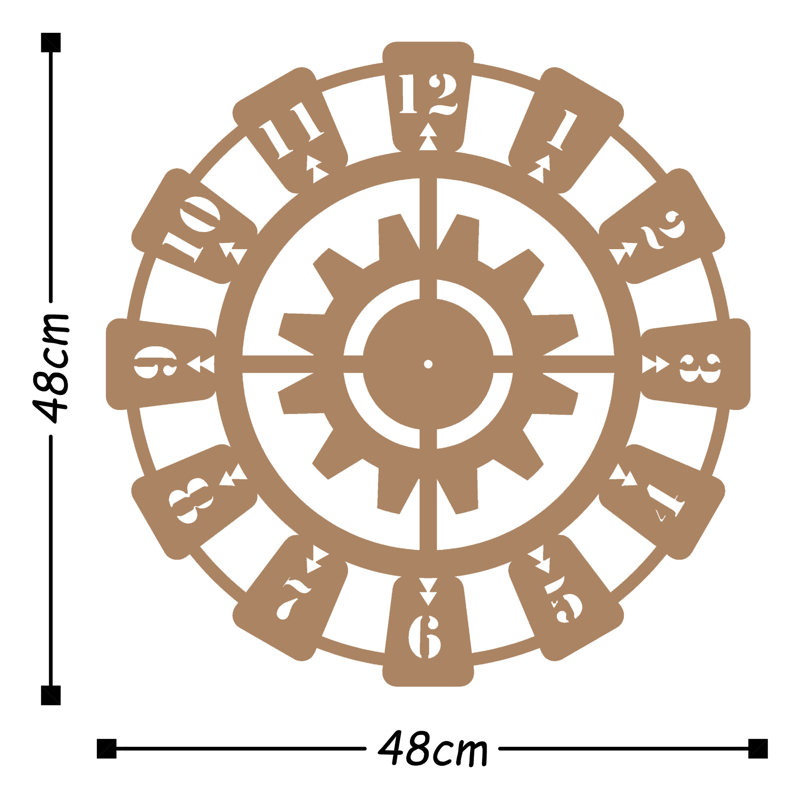 Zetilla Metal Wall Clock, Copper