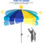 Parasol de plage très résistant 7,5 pi avec ancre de sable et abri de soleil inclinable, parasol extérieur avec protection UV 50+ avec sac de transport pour patio, piscine, jardin, cour, arc-en-ciel-106804968