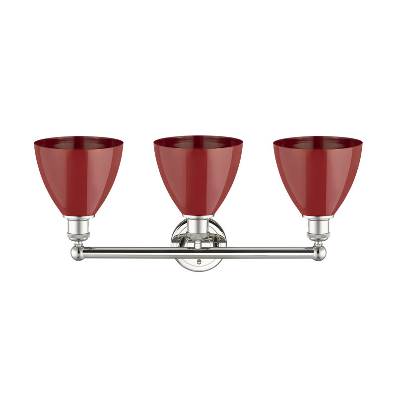 Anglie 3 - Light Dimmable Vanity Light, Red, Polished Nickel