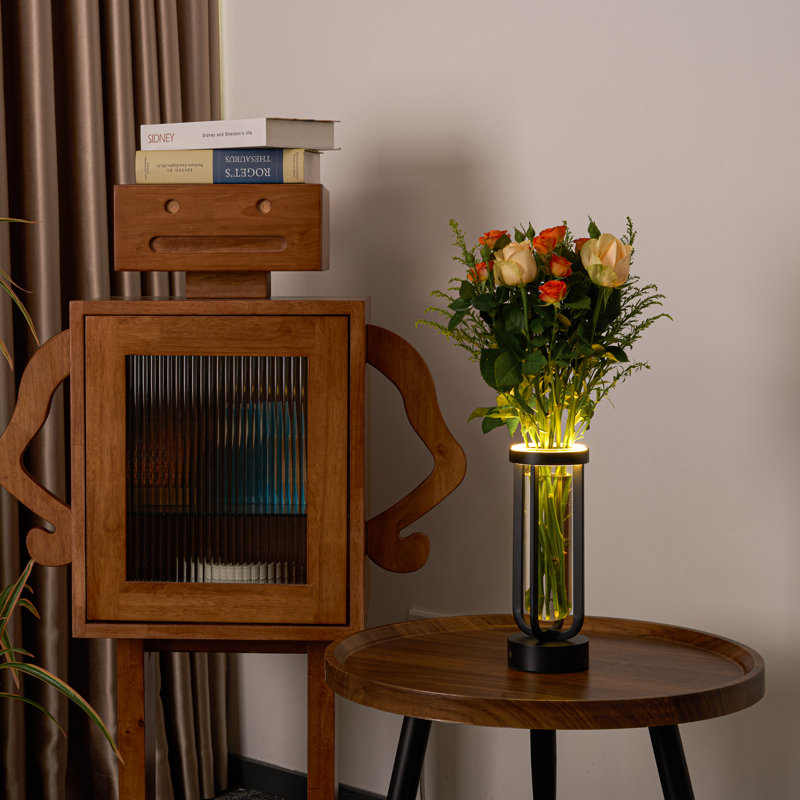 Dimmable Table Lamp with Removable Glass Vase