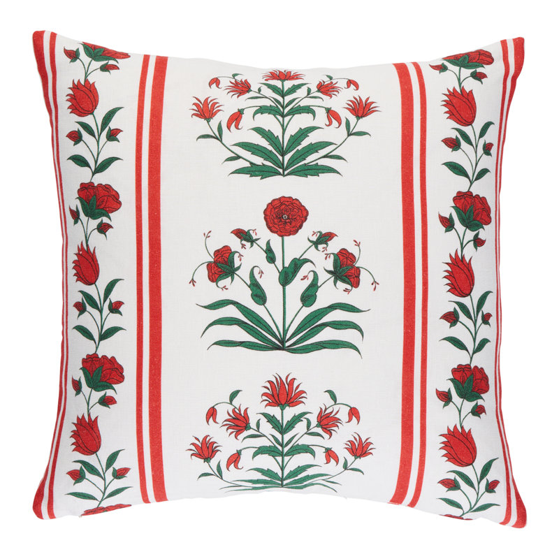 Schumacher x Marie-Anne Oudejans Royal Poppy Stripe Pillow
