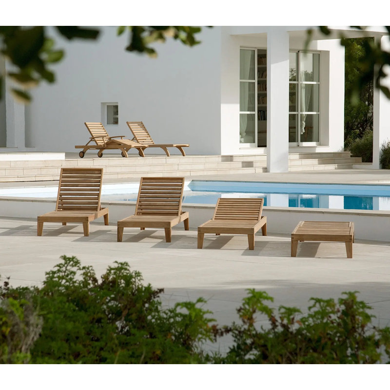 Capri Outdoor Teak Chaise Lounge
