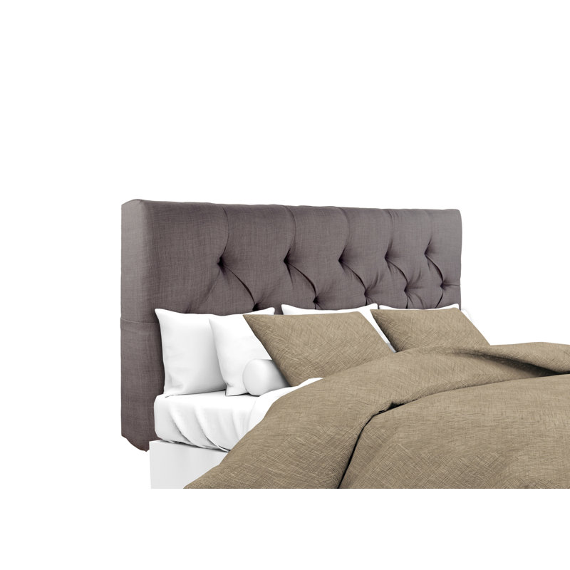 Lerman Upholstered Headboard, Full, Gray / Red Tint