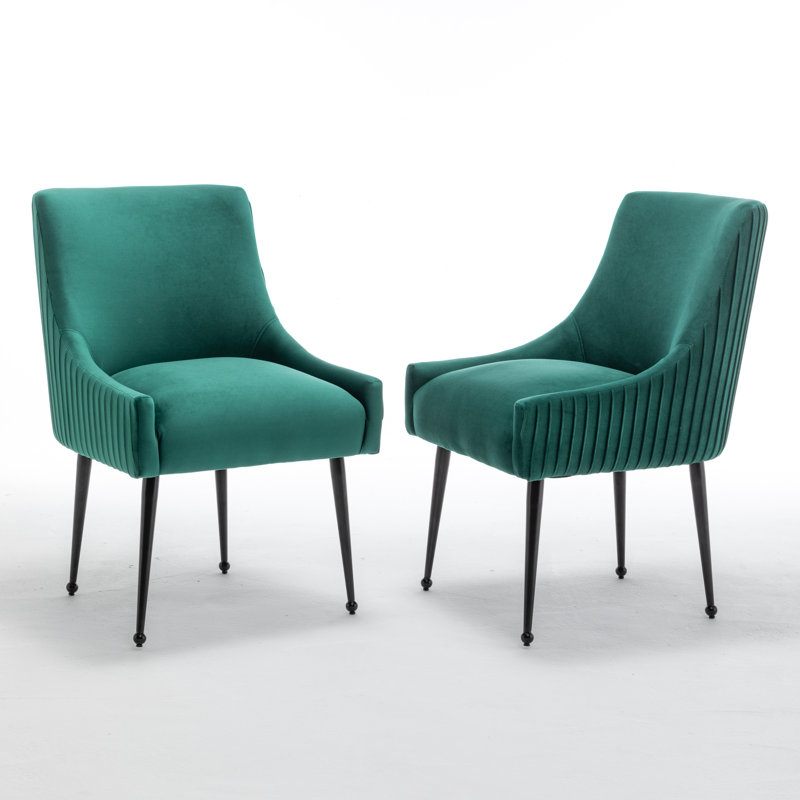 Axia Velvet Dining Chair, Green, 2