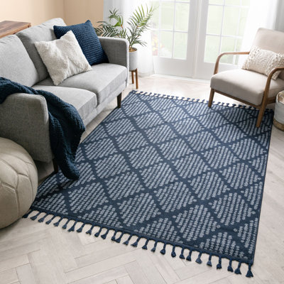 Loop-De-Loop Geometric Synthetic Area Rug