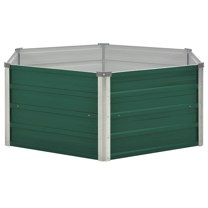 Raised Garden Bed Green Galvanized Steel 50.8 x 50.8 x 17.7 in, Green