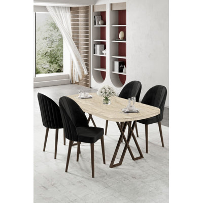 Ensemble de table et chaises de salle à manger (5 pièces)