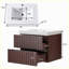 Meuble-lavabo suspendu de 61 cm (24 po) en noyer foncé | Vasque blanche intégrée en acrylique | Armoire en contreplaqué préassemblée avec 2 tiroirs