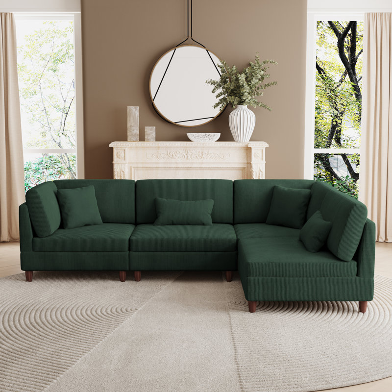 Seemab Modular Corner Sofa, Hunter Green