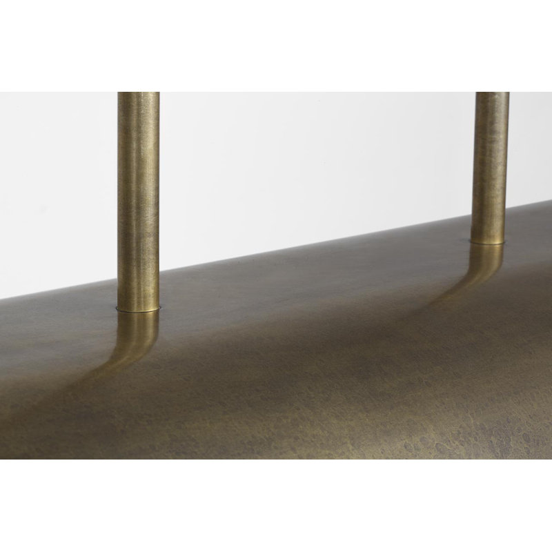 Anne-Marie Barton Remi 60" Linear Pendant, Mottled Brass and Warm Walnut