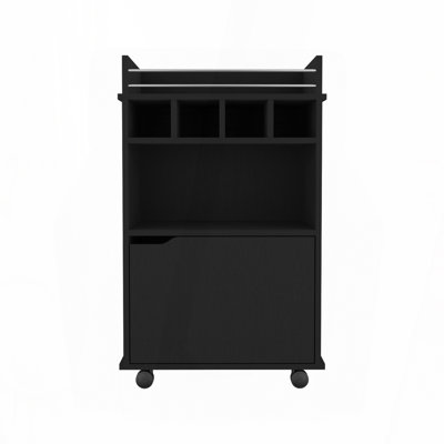 Phoenix Bar Cart with Cubbies and Cabinet