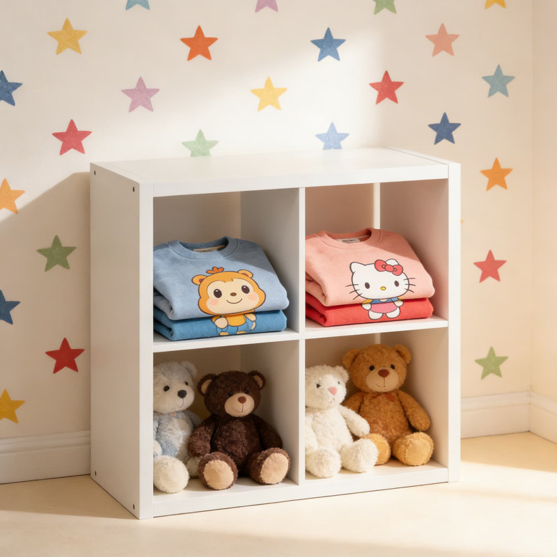 Organisateur de garde-robe à 4 cubes et étagère de rangement, structure ouverte moderne à structure épaisse pour l'organisation de la chambre à coucher, du salon et de l'armoire-penderie