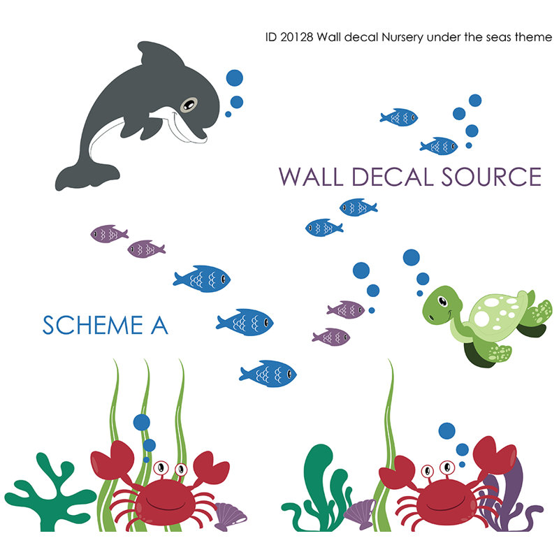 Nautical & Beach Non-Wall Damaging Wall Decal, Scheme A