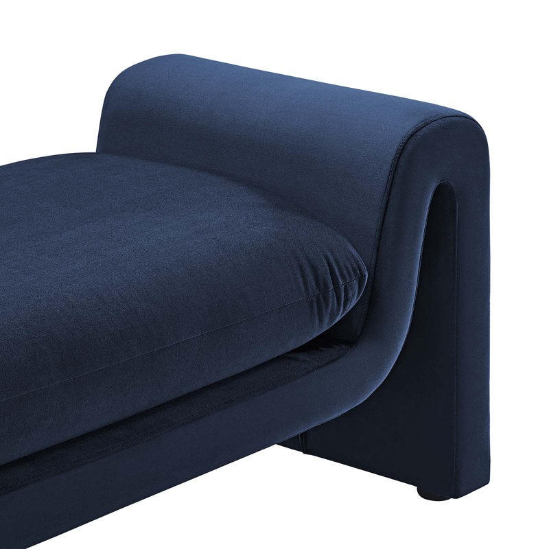 Banc en velours Waverly Performance par Modway, Bleu minuit