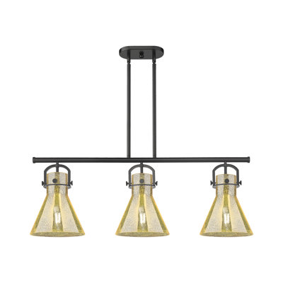 Grimsby - 3 Light Stem Hung Arched-Frame Island Light