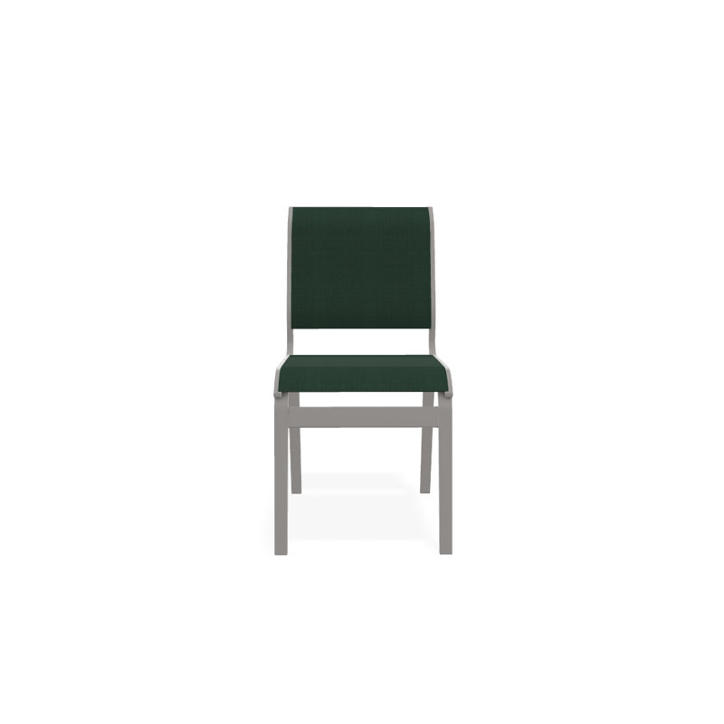 Chaise d'appoint de salle à manger Hiraku, Vert forêt 22D Sunbrella® vert, Gris chaleureux texturé