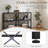 47" Industrial 3-Tier Bookshelf, Metal & Solid Wood, Rustic Farmhouse Storage for Living Room & Home Office-826558335