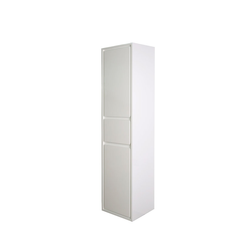 Tour de rangement en lin l 15,75 po x H 66,9 po Goldstein, Blanc très luisant