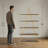 Conry 68"H 5-Tier Metal MDF Tall A-Frame Bookcase in Gold/Walnut-1412323499