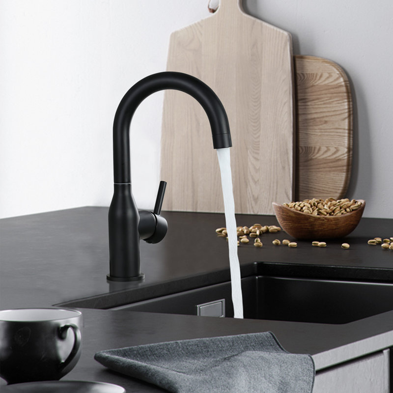 Single Hole Bathroom Faucet Single Handle Bar Faucet, Matte Black