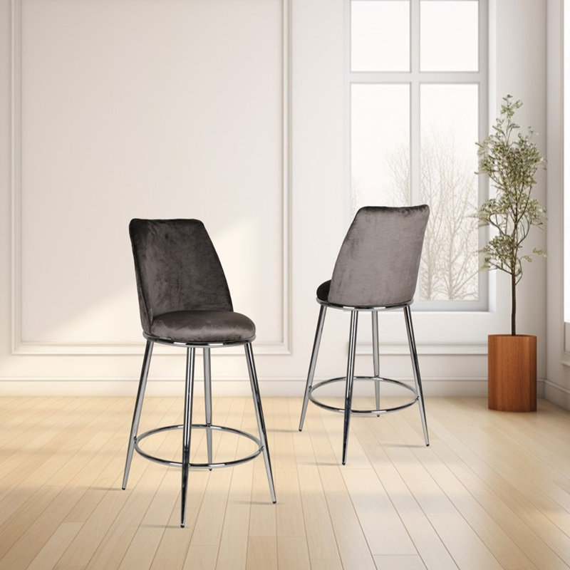 Tabouret de comptoir 25 po Krete, Gris