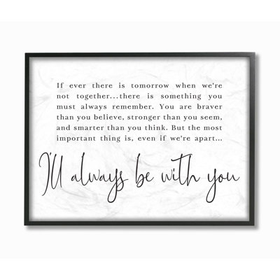 «Always Be With You Family Home Black and White Inspirational Word Design», art textuel