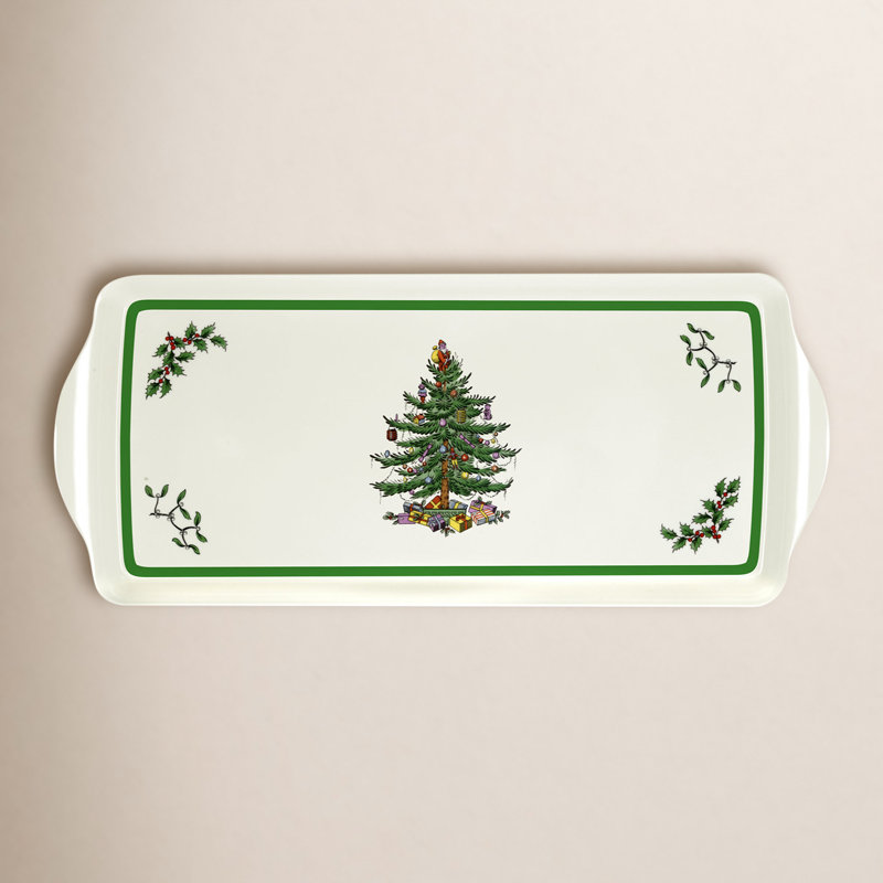 Pimpernel Christmas Tree Melamine Sandwich Tray 15X6.5"