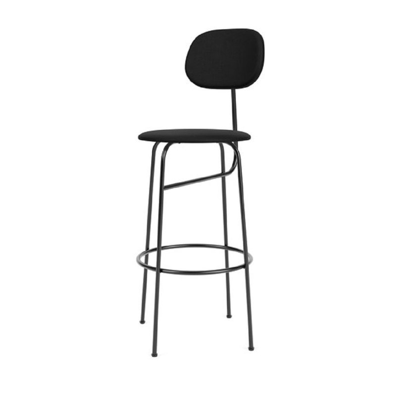 Afteroom Bar Chair Plus with Steel Frame, Counter Stool (25" Seat Height), Black Leather