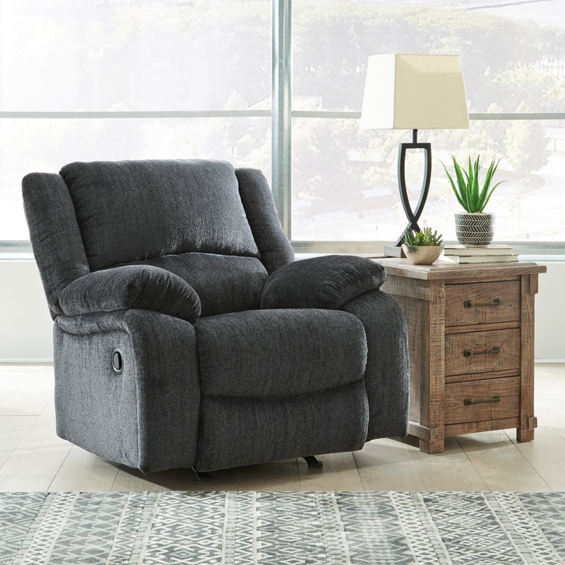 Dametris 42" Wide Rocker Standard Recliner, Slate Polyester, Manual