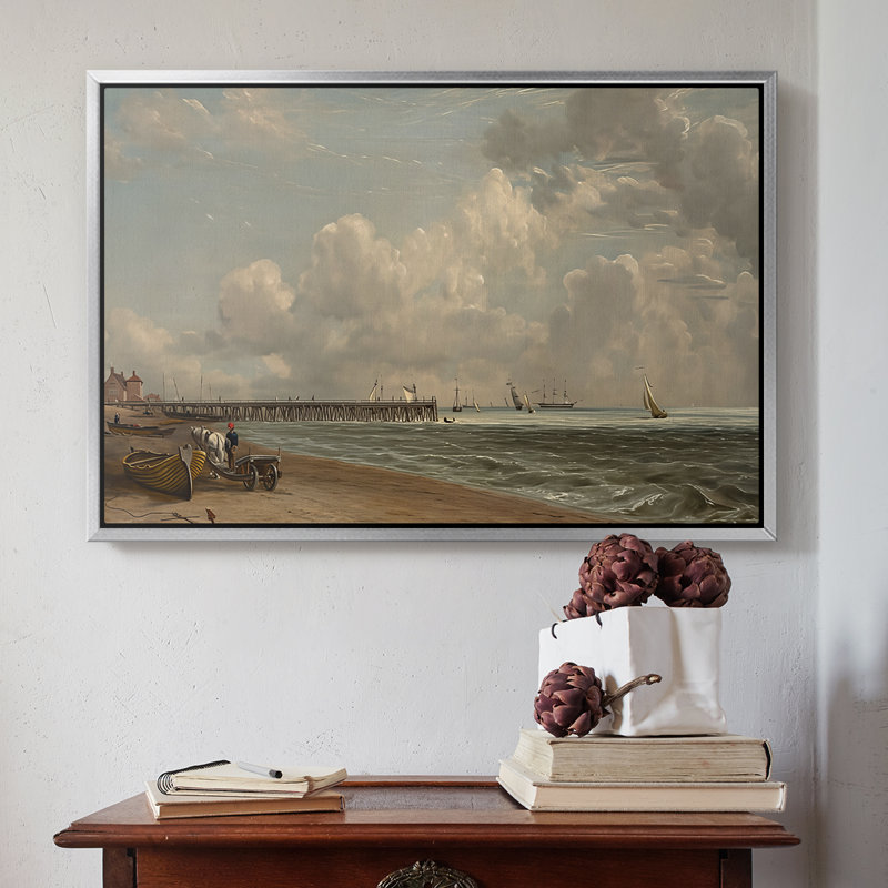 Yarmouth Jetty, 1822 - John Constable, toile tendue avec châssis, 16 x 24, Argent