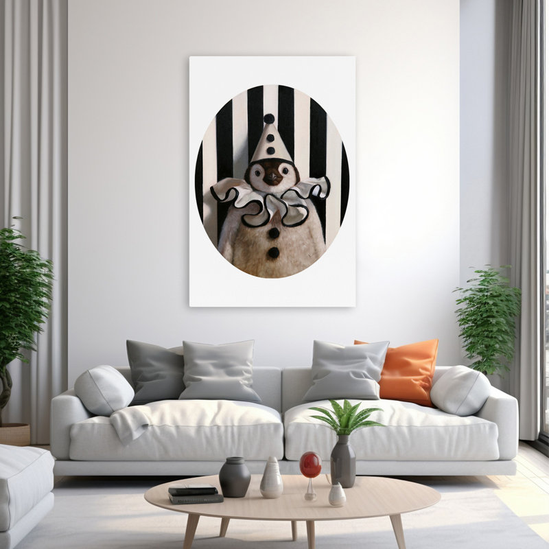 Silent Performer - animaux fantaisie urbaine et pop surréalisme, pingouins, H 60 po x l 40 po