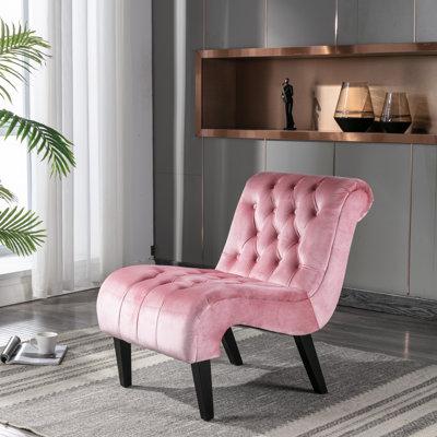 Fauteuil de salon en velours sans accoudoirs