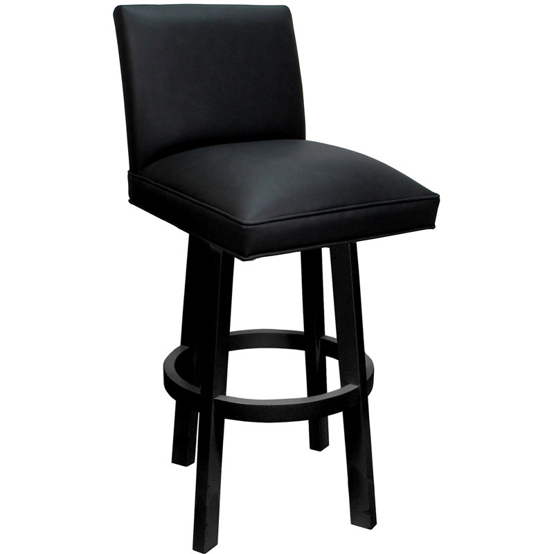 Swivel Wood Stool, Black Seat/Black Base, Counter Stool (26” Seat Height)