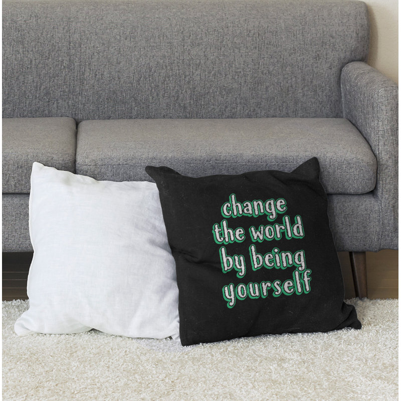 Coussin de plancher change the World, H 28 po x l 28 po, Vert