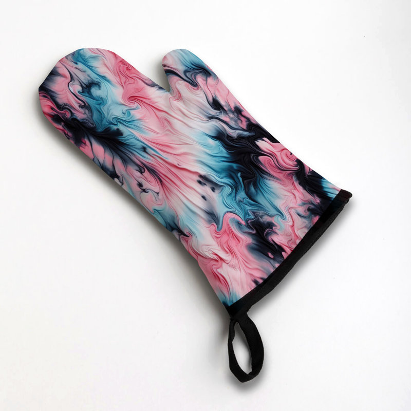 Dreamy Pink-Blue Dye Oven Mitt Cotton Twill