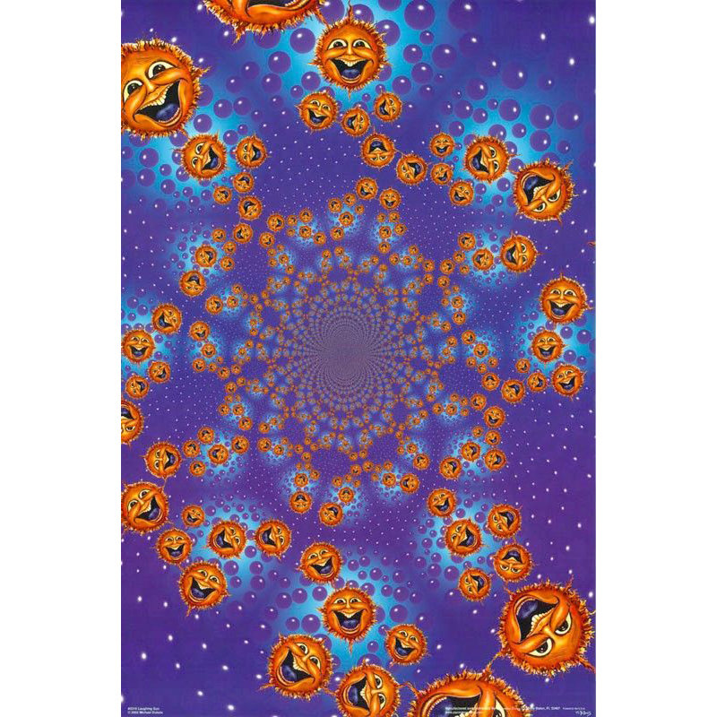  «Officially Licensed Laughing Sun Illusion» par Mike Dubois, affiche d'art rétro - 23 po x 35 po - reproduction décorative - papier affiche - prête à encadrer