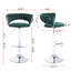 De 2 tabourets de bar, pivotant à hauteur réglable, base en métal avec placage et repose-pieds, siège en velours sur mesure, élégant, base réglable, convient à diverses occasions-374972209
