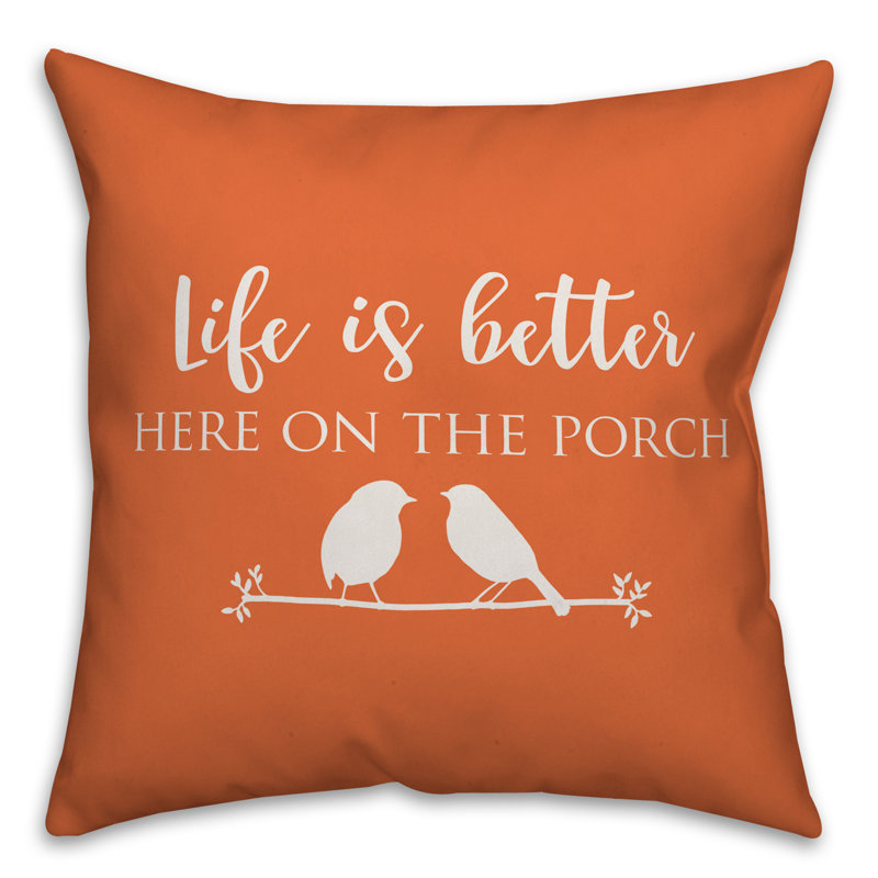 Outdoor Throw Pillow, Orange, 18" x 18"
