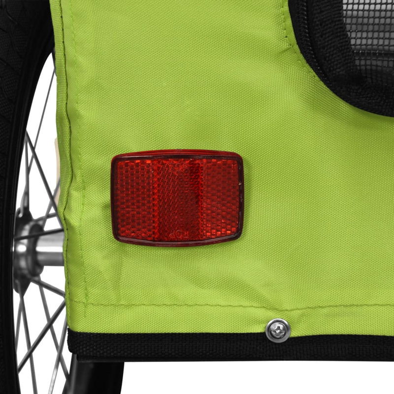 Pet Bike Trailer Oxford Fabric and Iron, Green, 70cm H x 50cm W x 125cm D
