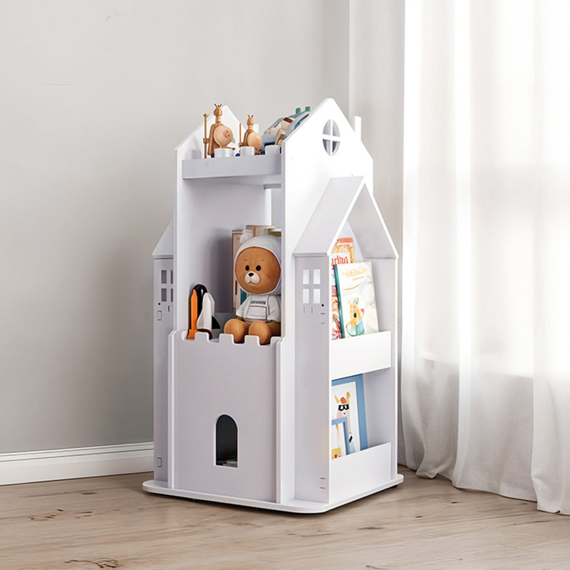 75cm H X 45cm W PVC Wood Plastic Board + Co-extruded Board + ABS Floating Shelf Kids Bookcase, White