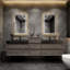 Ensemble de meuble-lavabo double mural 104 po Golitz-208264397