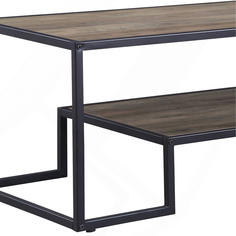 Table basse polyvalente rectangulaire avec tablette, rehaussant le décor et la fonctionnalité de la pièce