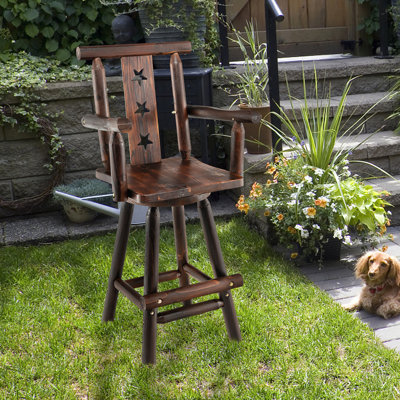 Swivel Solid Wood Counter Stool