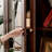 American Walnut Wood Glass-Door Storage Floor-Standing Bookcase