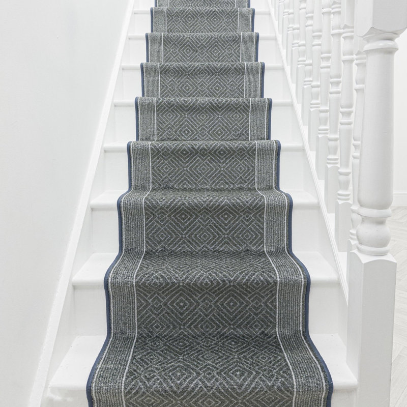 Stair Runner Geometric Machine Tufted Area Rug, Runner 100 x 600 cm