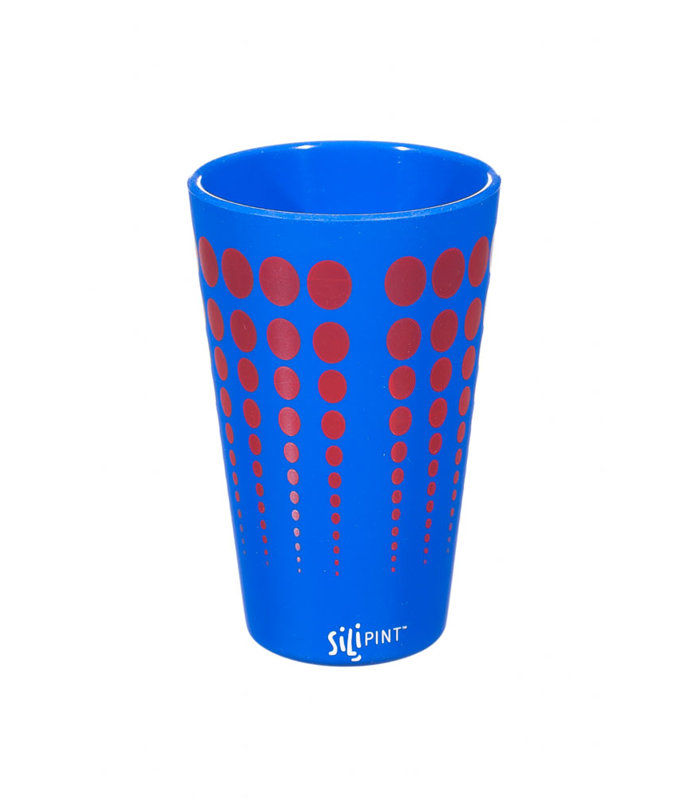 16 oz. Drinking Glass, Blue / Red