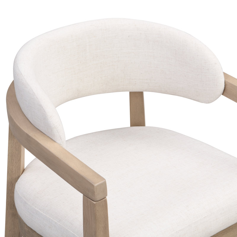 Chaises de salle à manger rembourrées Drake, Coussin beige / structure en frêne clair