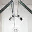 Porte de douche à double vitrage battante Bifold, porte de douche réglable sans cadre avec verre trempé transparent-112520904